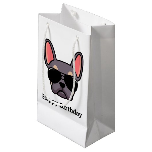 Cute Lila Tan French Bulldog Face Small Gift Bag Klein Cadeauzakje (Voorkant Gekanteld)