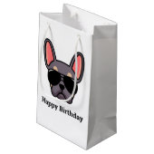 Cute Lila Tan French Bulldog Face Small Gift Bag Klein Cadeauzakje (Achterkant Gekanteld)