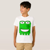 Cute Lime Green Cartoon Monster T-shirt (Voorkant volledig)