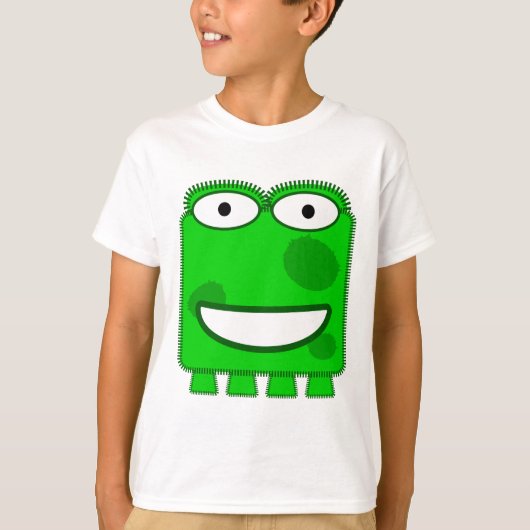 Cute Lime Green Cartoon Monster T-shirt (Voorkant)