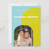 Cute Limoen Light Blue Retro Photo Couples Shower Kaart (Voorkant)