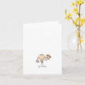 Cute Line Art Cartoon (van hem) December 2010 Kaart (Gele Bloem)