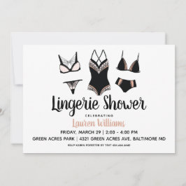 Cute Lingerie Bridal Bachelorette Invitation Kaart