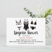 Cute Lingerie Bridal Bachelorette Invitation Kaart (Staand voorkant)