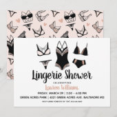 Cute Lingerie Bridal Bachelorette Invitation Kaart (Voorkant / Achterkant)