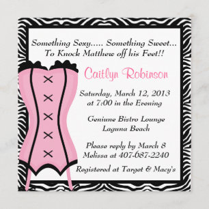 Cute Lingerie Bridal Shower Invitation Kaart