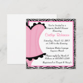 Cute Lingerie Bridal Shower Invitation Kaart (Voorkant / Achterkant)