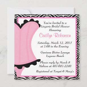 Cute Lingerie Bridal Shower Invitation Kaart