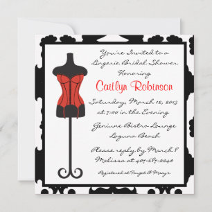 Cute Lingerie Bridal Shower Invitation Kaart