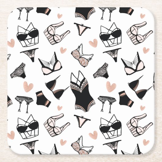 Cute Lingerie Paper Onderzetters (Voorkant)
