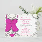 Cute Lingerie Shower Bridal Uitnodiging (Staand voorkant)