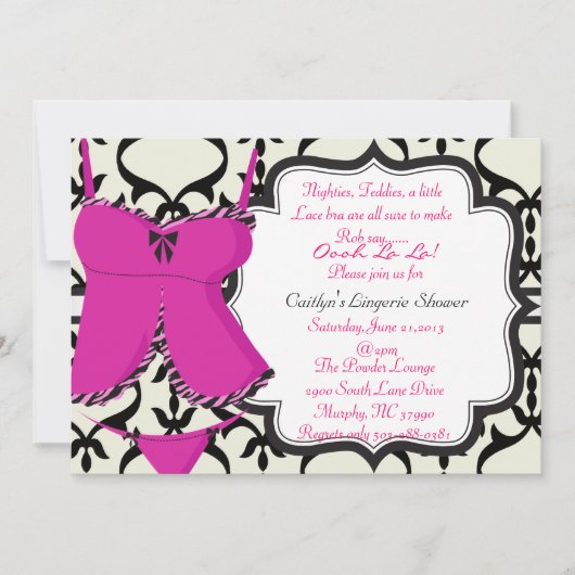 Cute Lingerie Shower Bridal Uitnodiging (Voorkant)