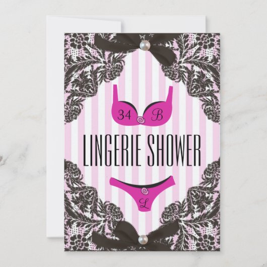 Cute Lingerie Shower Invitation Kaart (Voorkant)