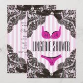 Cute Lingerie Shower Invitation Kaart (Voorkant / Achterkant)