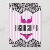 Cute Lingerie Shower Invitation Kaart (Voorkant / Achterkant)