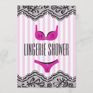 Cute Lingerie Shower Invitation Kaart