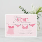 Cute Lingerie Shower Pink Blush Kaart (Staand voorkant)
