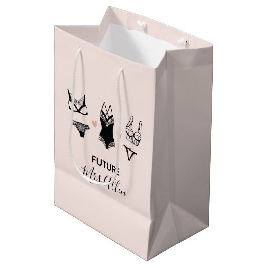 Cute Lingerie Vrijgezellenfeest Gift Bag Medium Cadeauzakje (Voorkant Gekanteld)