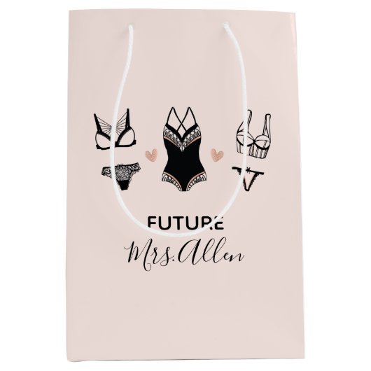 Cute Lingerie Vrijgezellenfeest Gift Bag Medium Cadeauzakje (Voorkant)