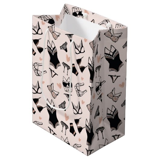 Cute Lingerie Vrijgezellenfeest Gift Bag Medium Cadeauzakje (Voorkant Gekanteld)