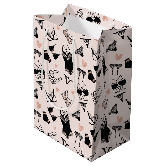 Cute Lingerie Vrijgezellenfeest Gift Bag Medium Cadeauzakje (Achterkant Gekanteld)