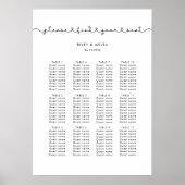 Cute linked hartfontbruiloft Seating chart Poster (Voorkant)