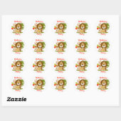 Cute Lion 1st Birthday Ronde Sticker (Vel)