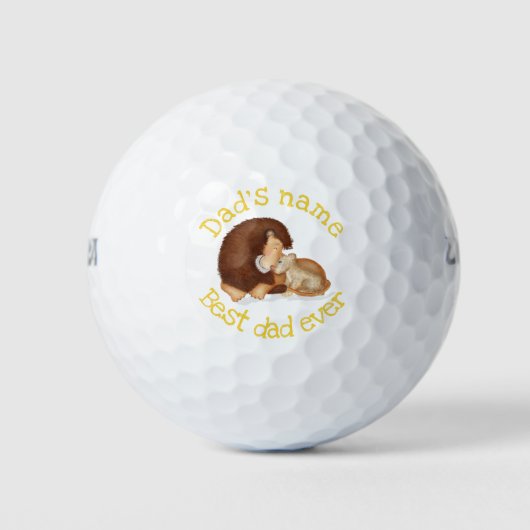 Cute lion and cub 'Best dad ever' golfballen (Voorkant)