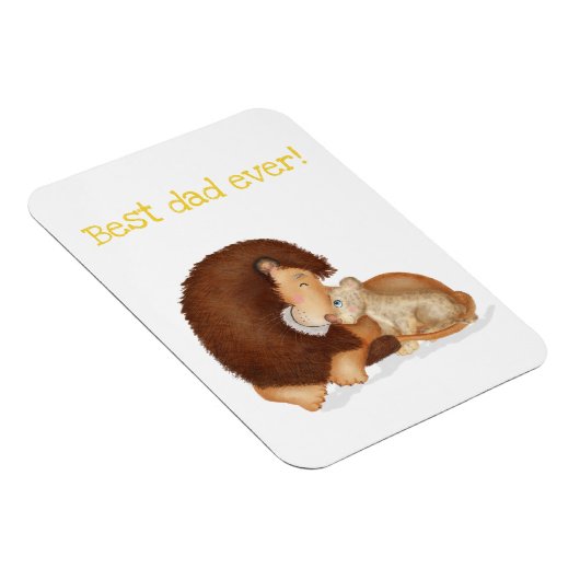 Cute lion and cub 'Best dad ever' magnet Magneet (Rechterzijde)