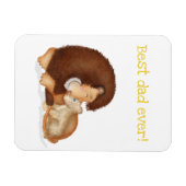 Cute lion and cub 'Best dad ever' magnet Magneet (Horizontaal)