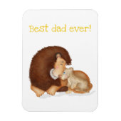 Cute lion and cub 'Best dad ever' magnet Magneet (Verticaal)