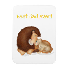 Cute lion and cub 'Best dad ever' magnet Magneet
