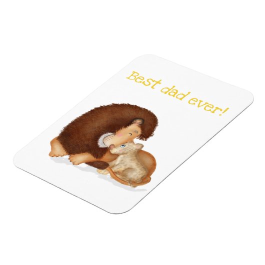 Cute lion and cub 'Best dad ever' magnet Magneet (Linkerzijde)