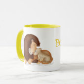 Cute lion and cub 'Best dad ever' mok (Voorkant links)