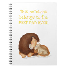 Cute lion and cub 'Best Dad Ever' notitieboek