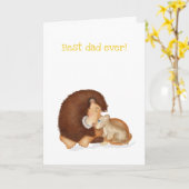 Cute lion and cub Vaderdag card Kaart (Gele Bloem)