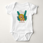 Cute Lion Animal Oerwoud Safari Zoo Personaliseren Romper (Voorkant)