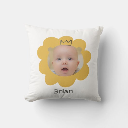 Cute Lion Baby Afbeelding Kussen (Voorkant)