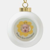 Cute Lion Baby Custom Name Keramische Bal Ornament (Voorkant)