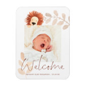 Cute Lion Baby Foto Keepomwille Birth Announding Magneet (Verticaal)