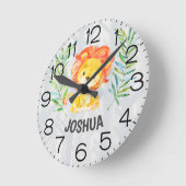 Cute Lion Baby Nursery Oerwoud Safari Ronde Klok (Hoek)