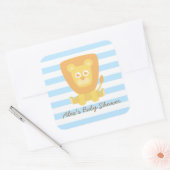 Cute Lion Baby shower Decoration Vierkante Sticker (Envelop)