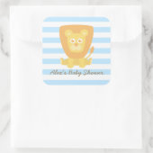Cute Lion Baby shower Decoration Vierkante Sticker (Tas)