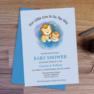Cute Lion Baby shower Invitation Kaart