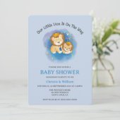 Cute Lion Baby shower Invitation Kaart (Staand voorkant)