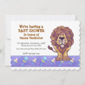 Cute Lion Baby shower Kaart (Voorkant)