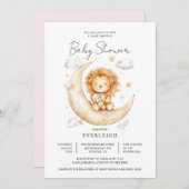 Cute Lion Baby shower Kaart (Voorkant / Achterkant)