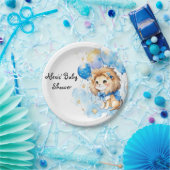 Cute Lion Baby shower Papieren Bordje (Feest)