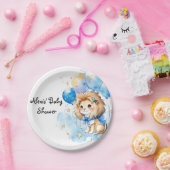 Cute Lion Baby shower Papieren Bordje (Feest)