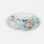 Cute Lion Baby shower Papieren Bordje (Gekanteld)